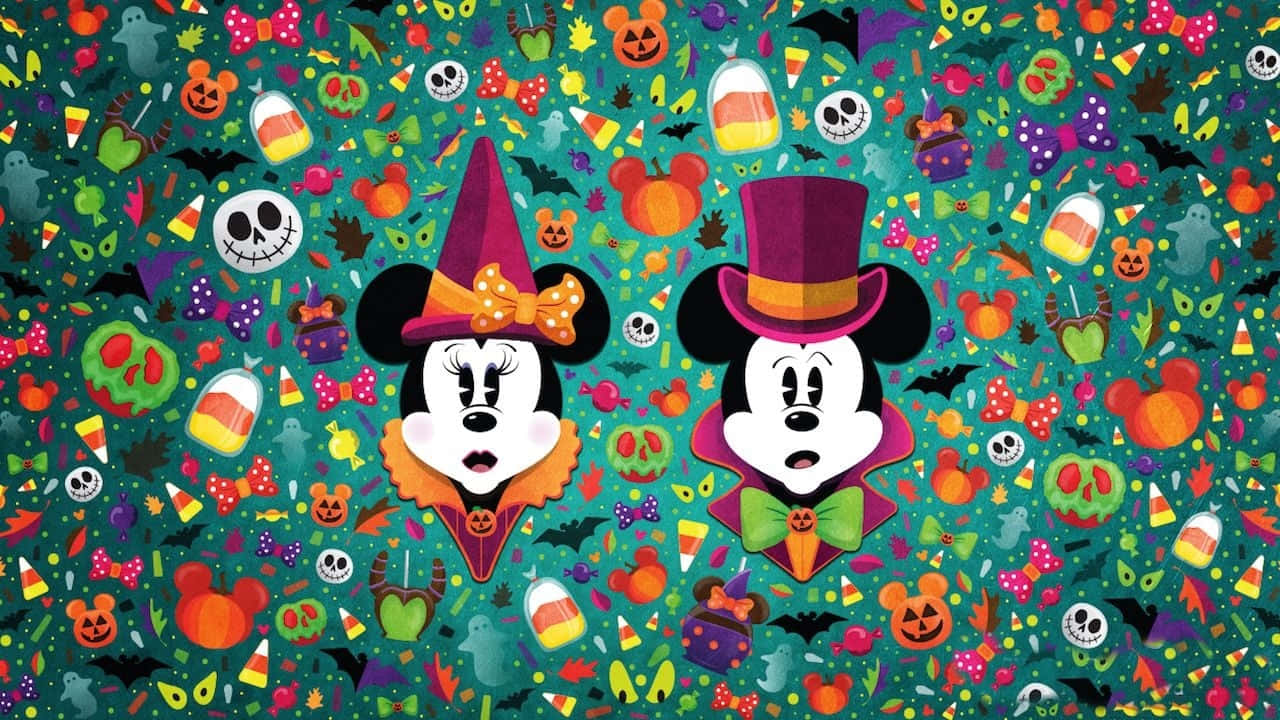 Disneycomputer Moderne Designs Mit Minnie Und Mickey Mouse Wallpaper