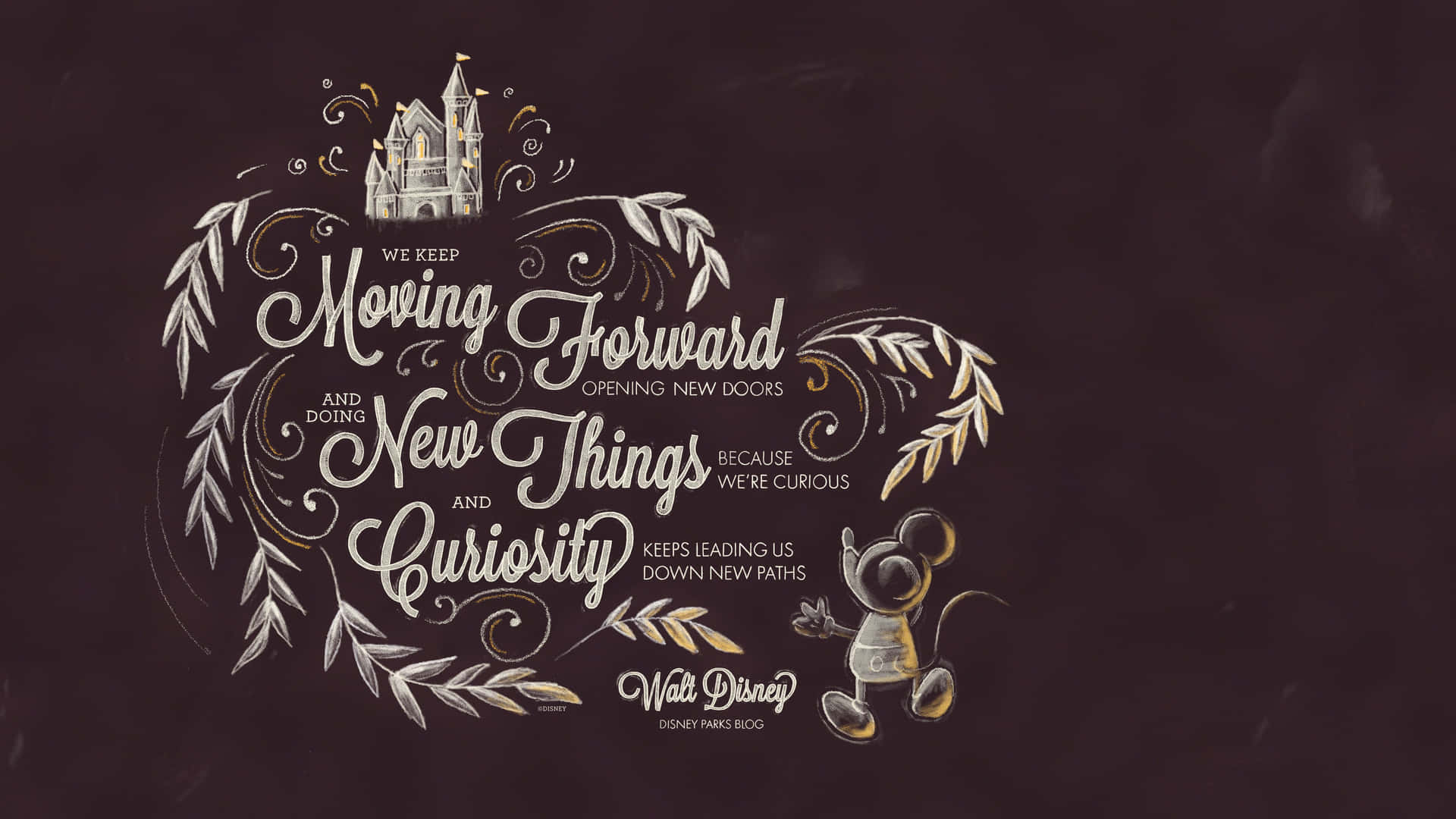 Disney Computer Quote About Moving Forward Wallpaper