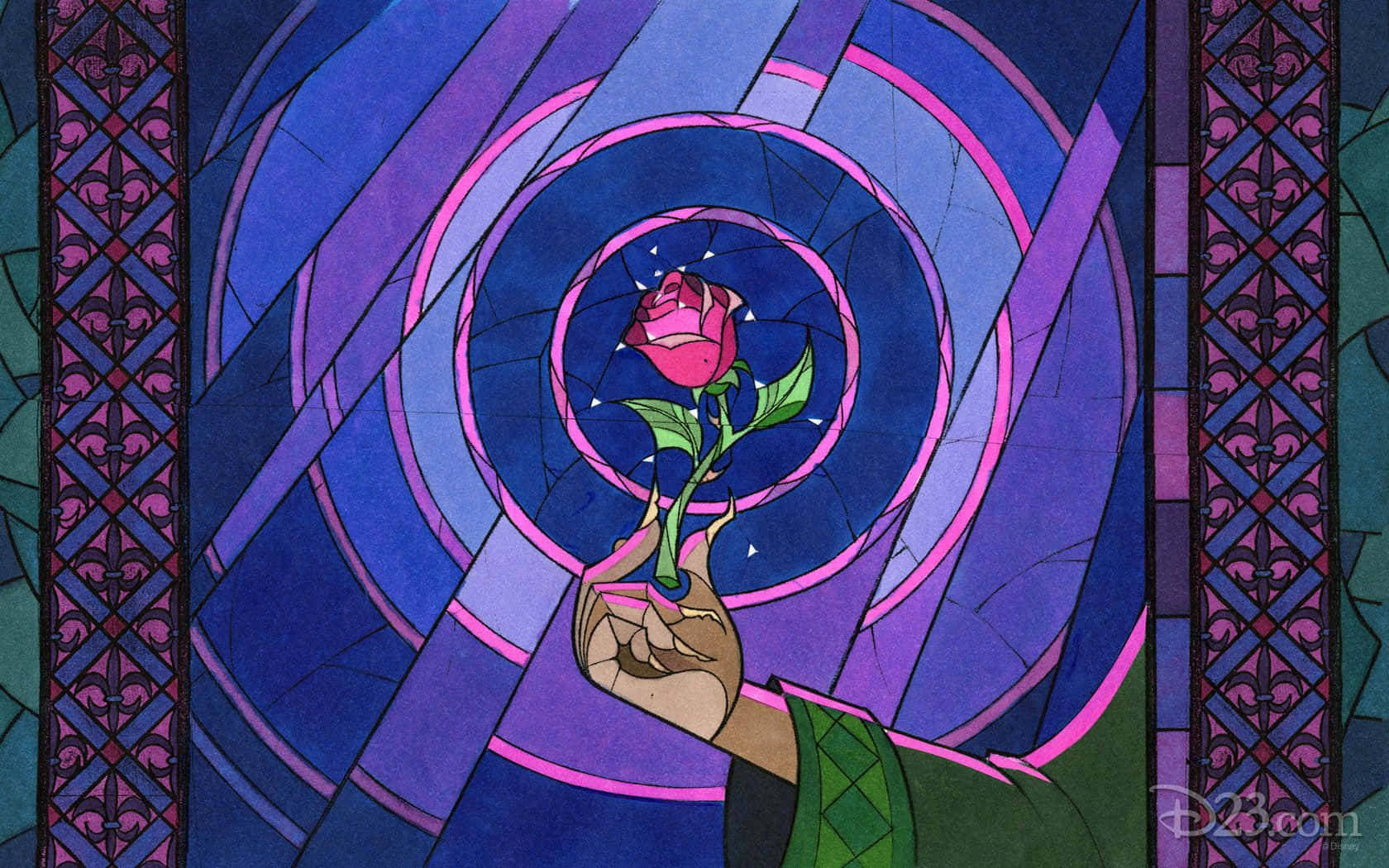Disneycomputer Die Schöne Und Das Biest Rose Wallpaper