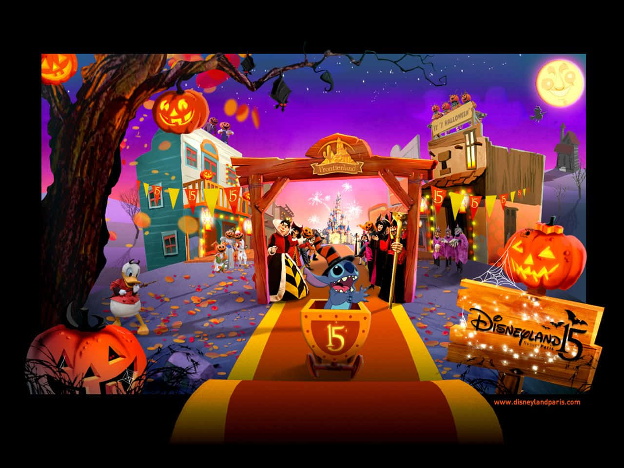 Disneydatordisneyland Med Halloween-tema. Wallpaper
