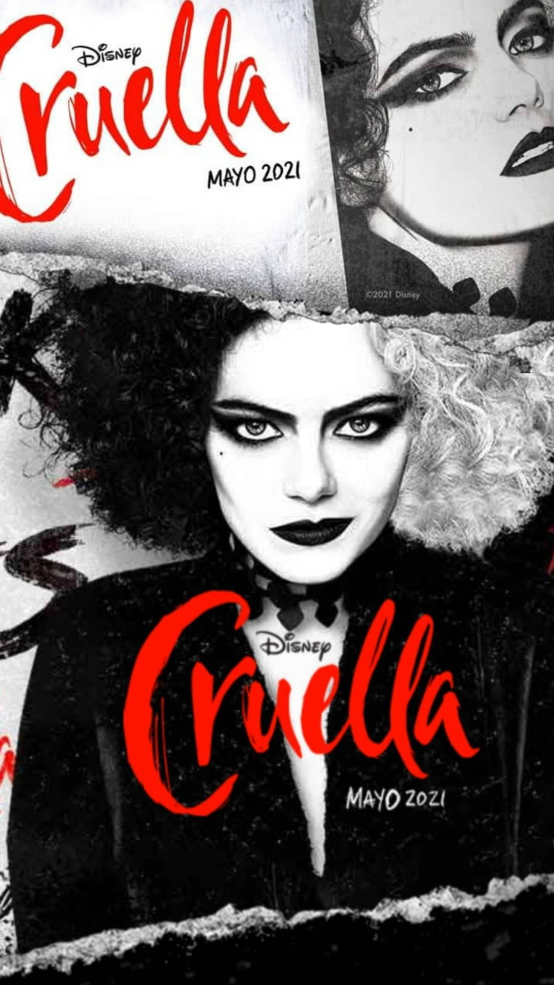 Disney Cruella 2021 Ripped Poster Background