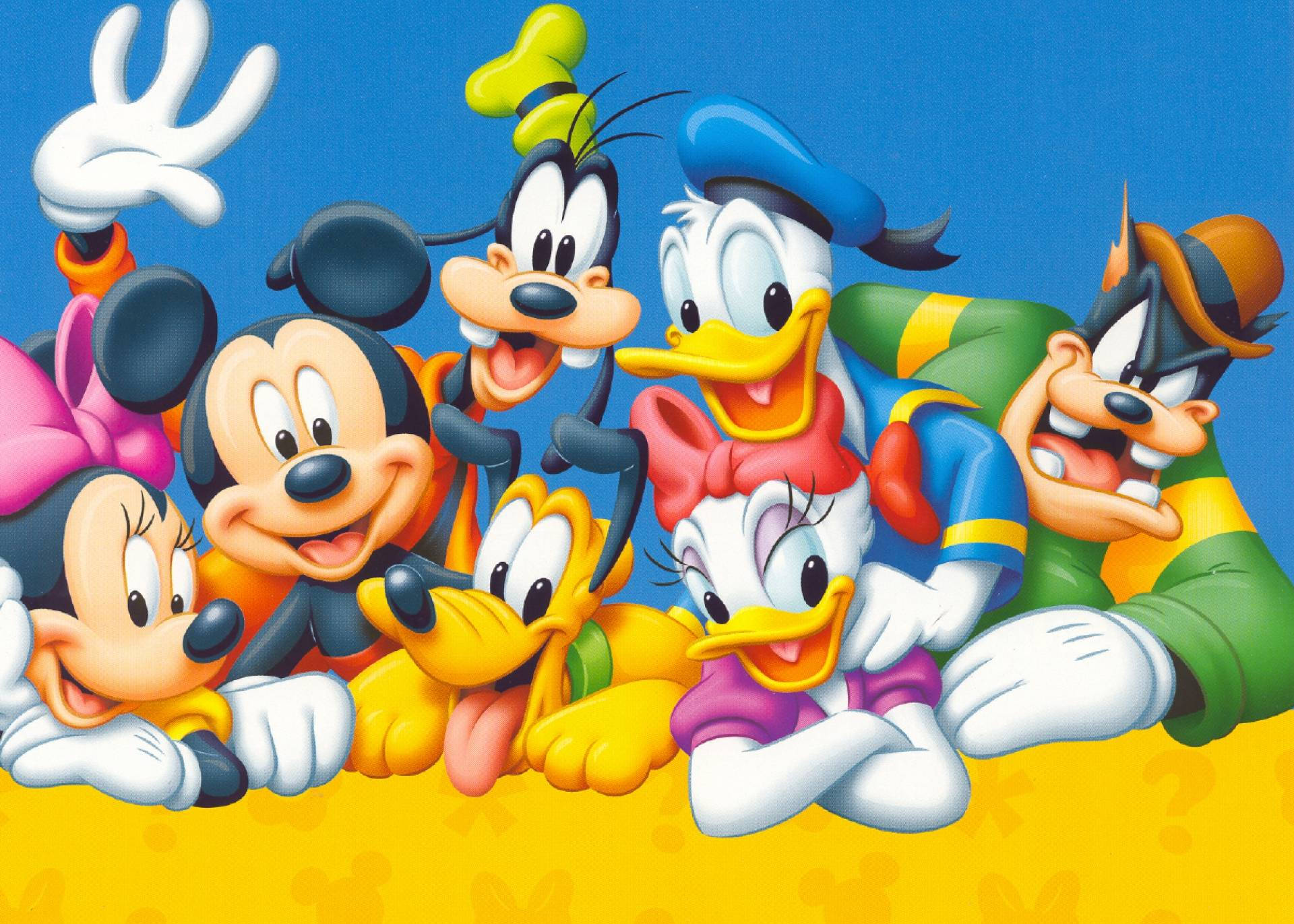 Disneyskrivbordsbakgrund Med Mickey Och Gänget Wallpaper
