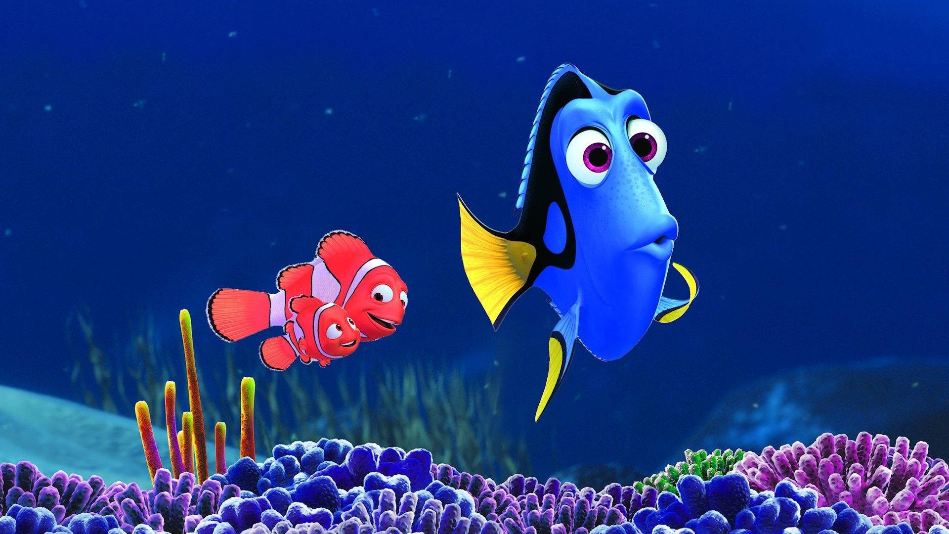 Disney Desktop Nemo Og Dory Fiskeri Tapet Wallpaper