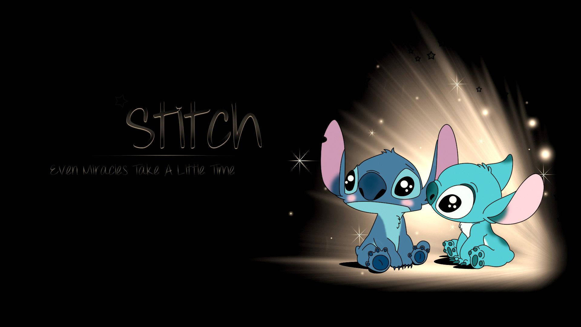 Disneydesktop-hintergrundbild Mit Stitch Und Angel Wallpaper