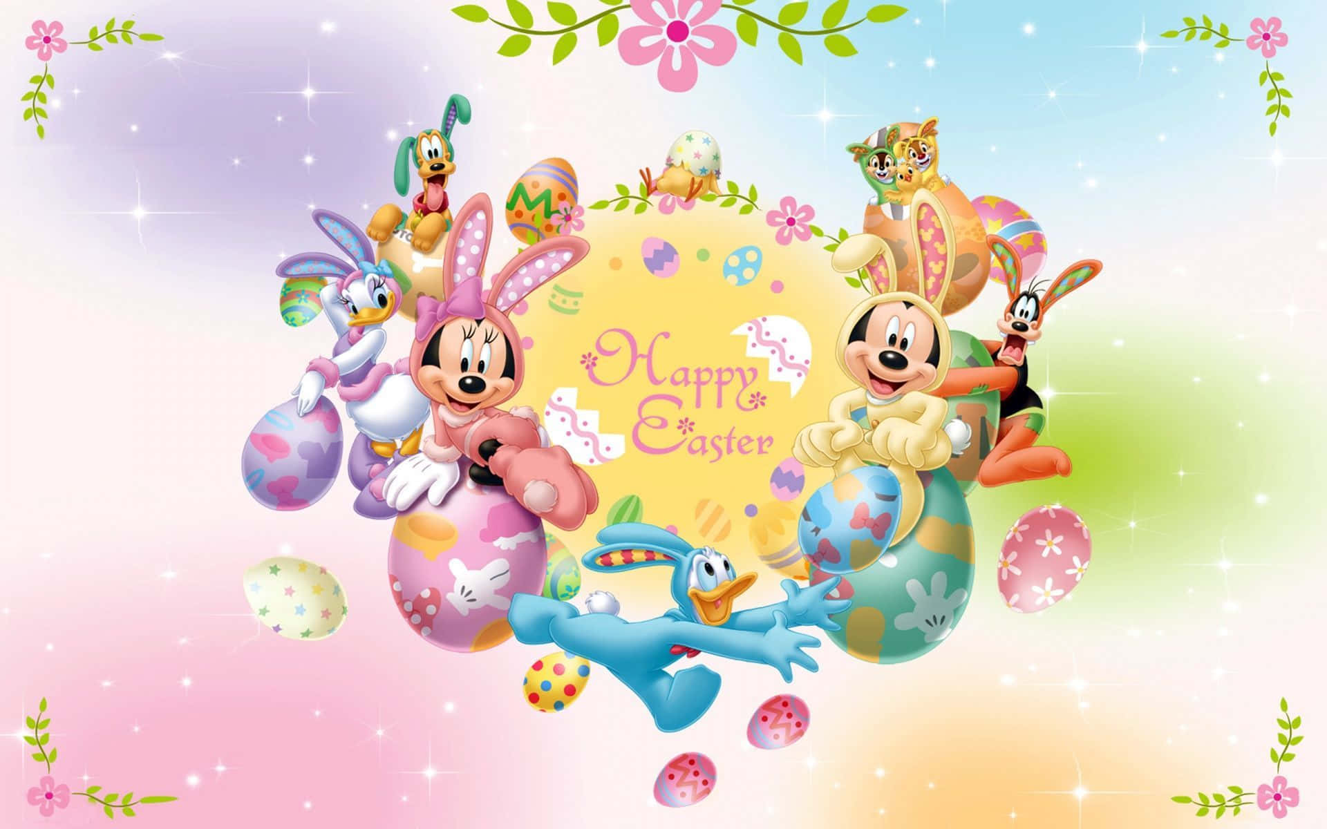 Disneyostern Mit Mickey Und Minnie Wallpaper