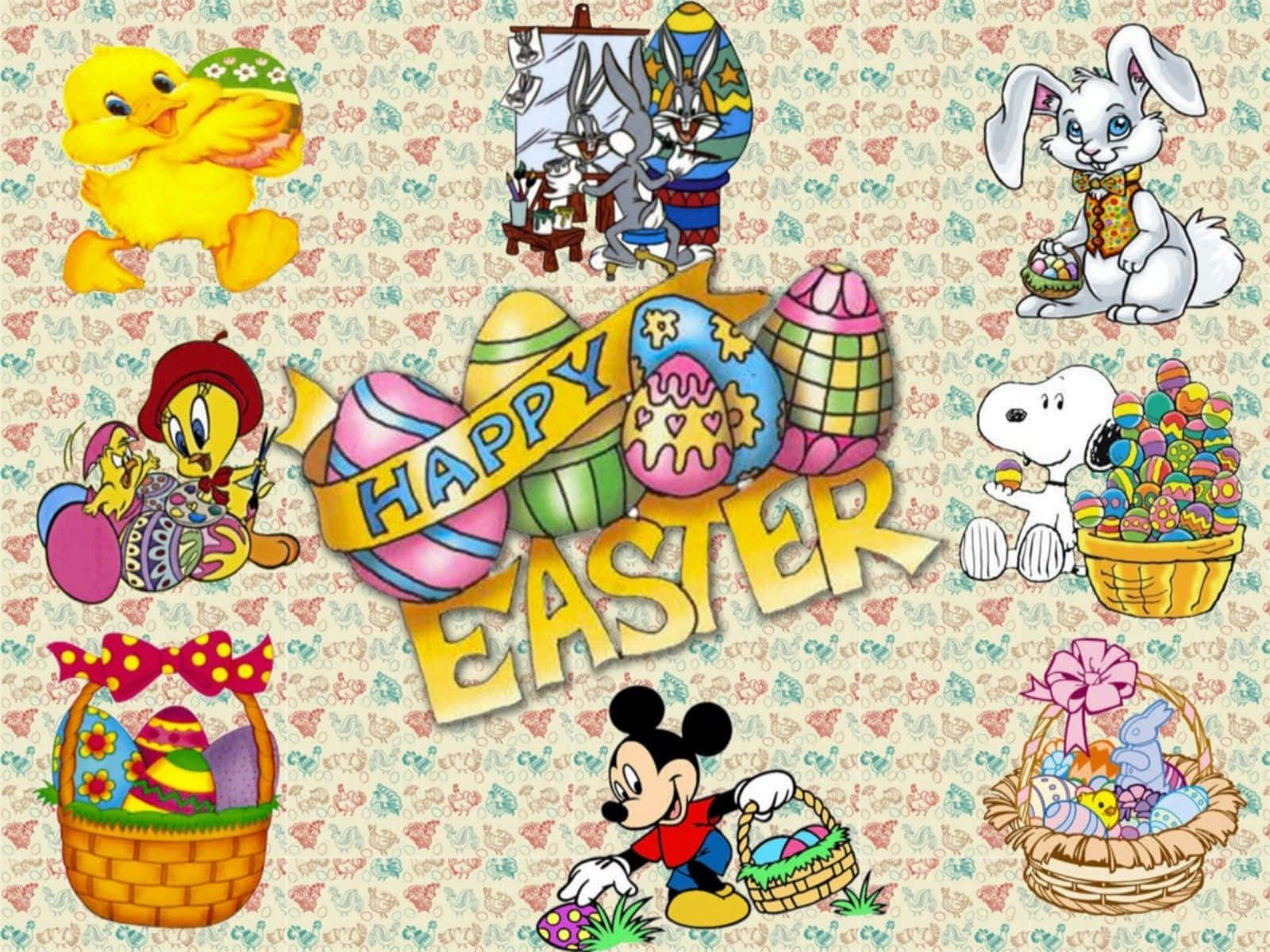 Opdag den æggelige fornøjelse med Tweety Bird Disney Easter Edition tapet til din computer eller mobil. Wallpaper