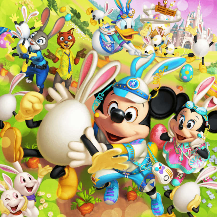 Mickey And Disney Easter Bunnies Wallpaper