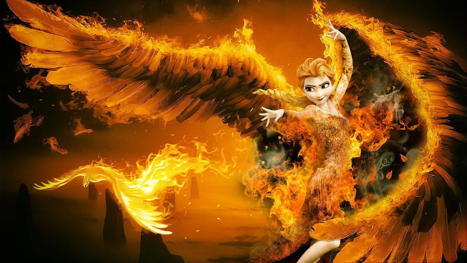 Disney Elsa's Fire Wings Wallpaper