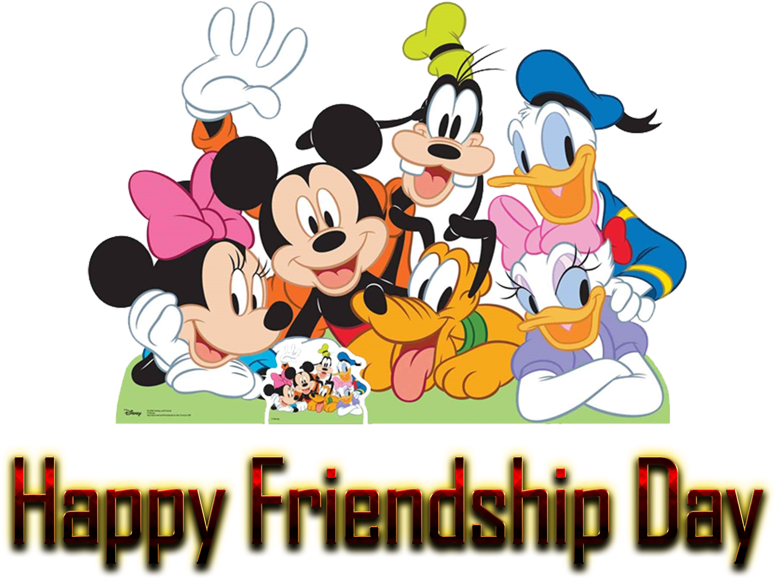 Disney Friends Celebrating Friendship Day PNG