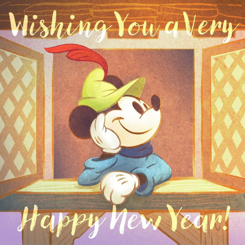 Wirwünschen Ihnen Ein Frohes Neues Jahr Von Disney! Wallpaper