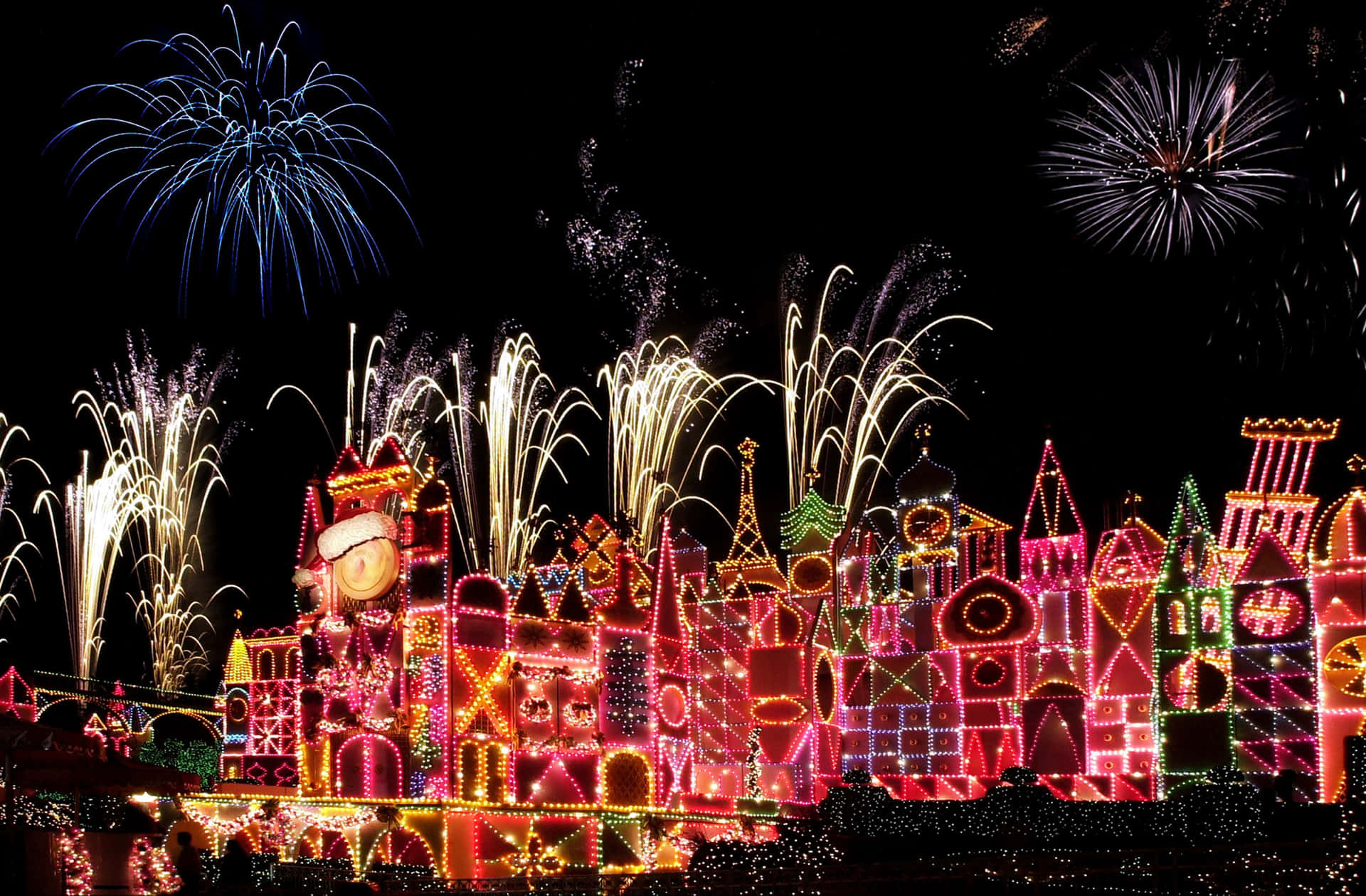 Disneyfrohes Neues Jahr Feuerwerk Wallpaper