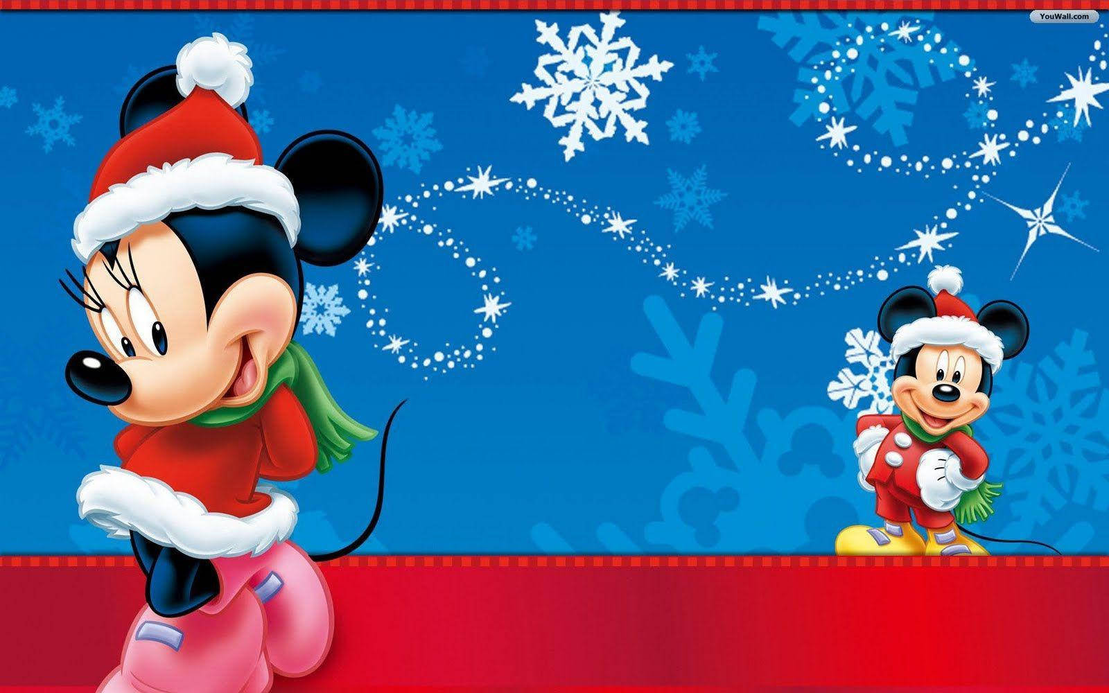 Download Disney Jul Mickey Og Minnie Mouse Wallpaper | Wallpapers.com