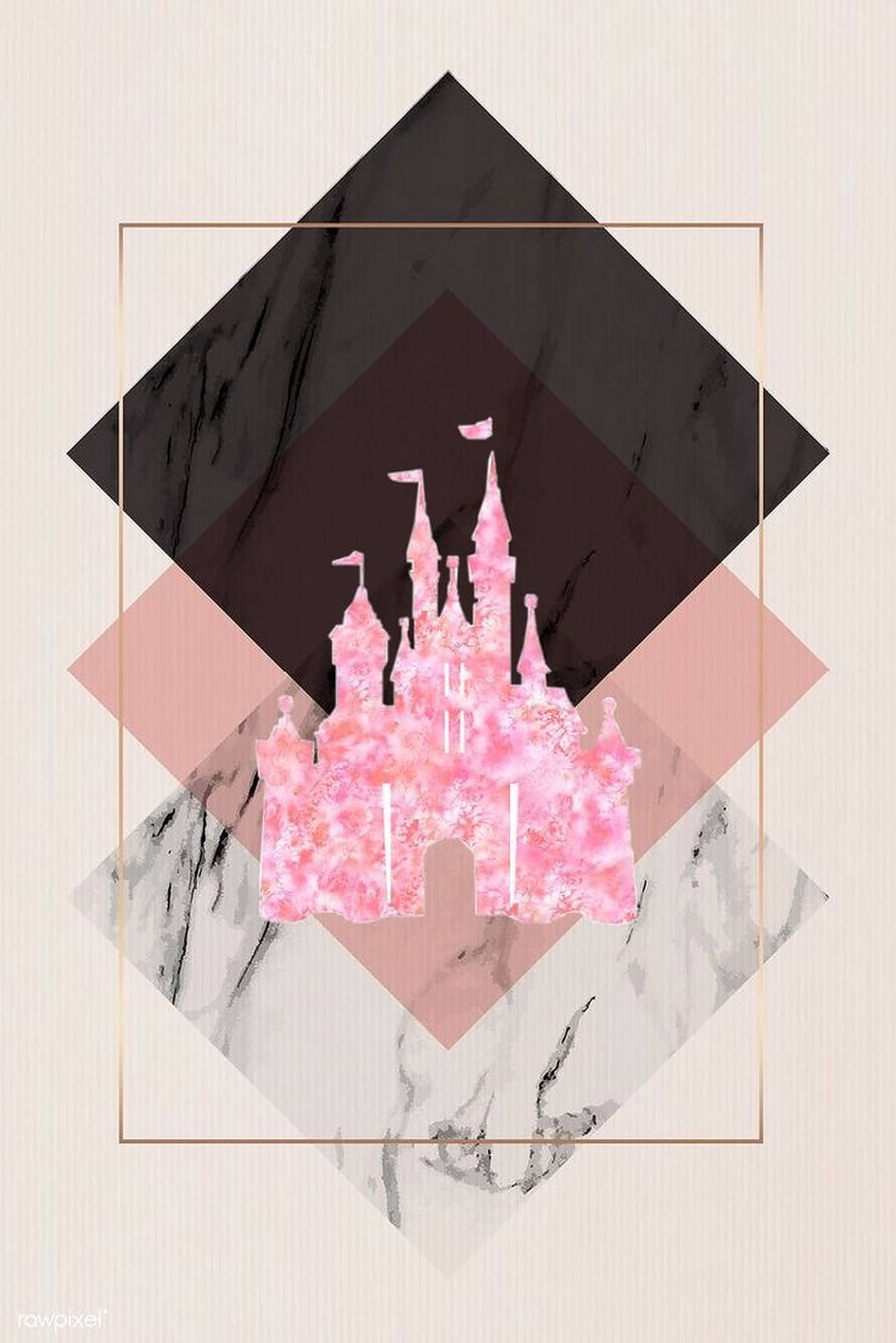 Disney Logo Pink Aesthetic Wallpaper