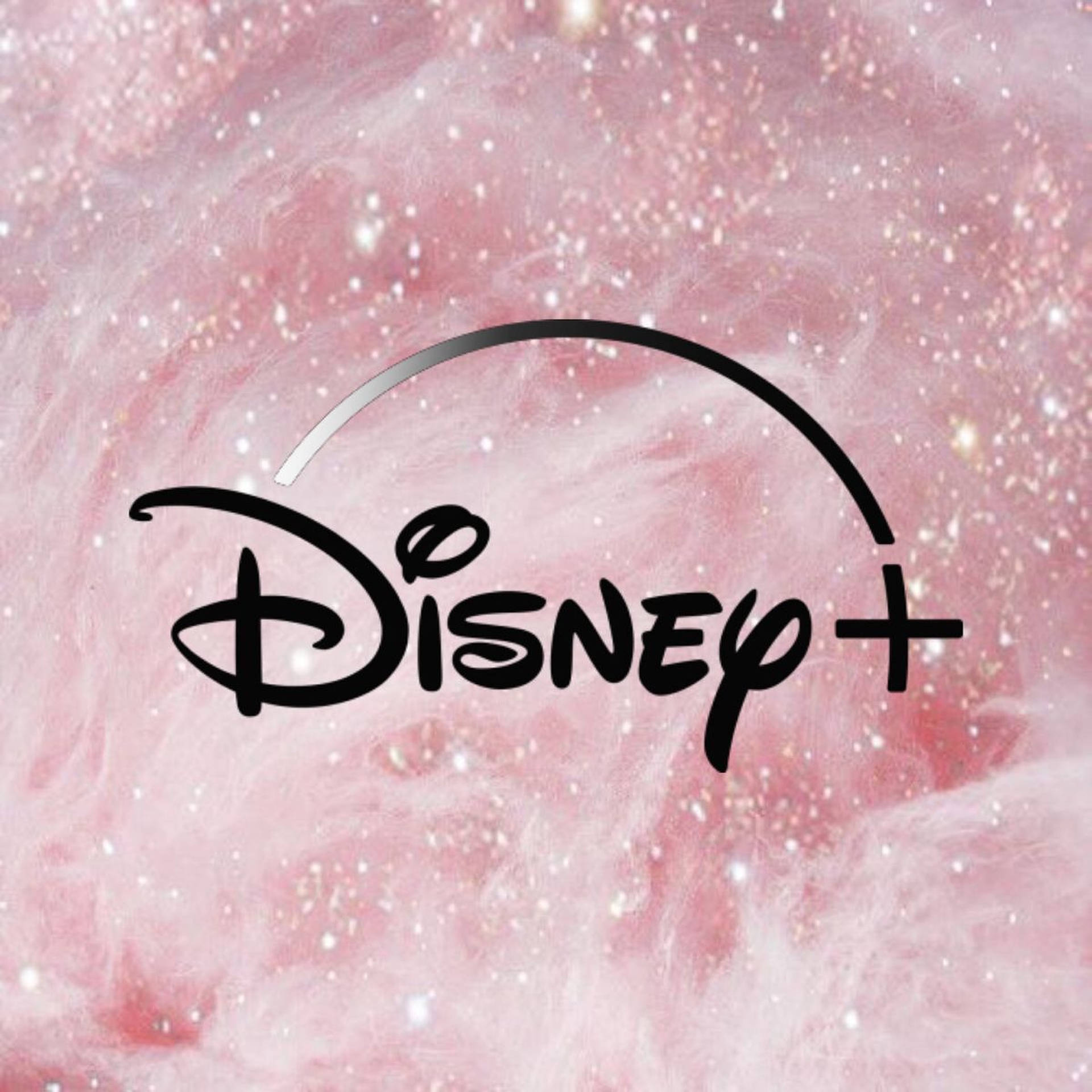 Disney Logo Pink Glitter Wallpaper