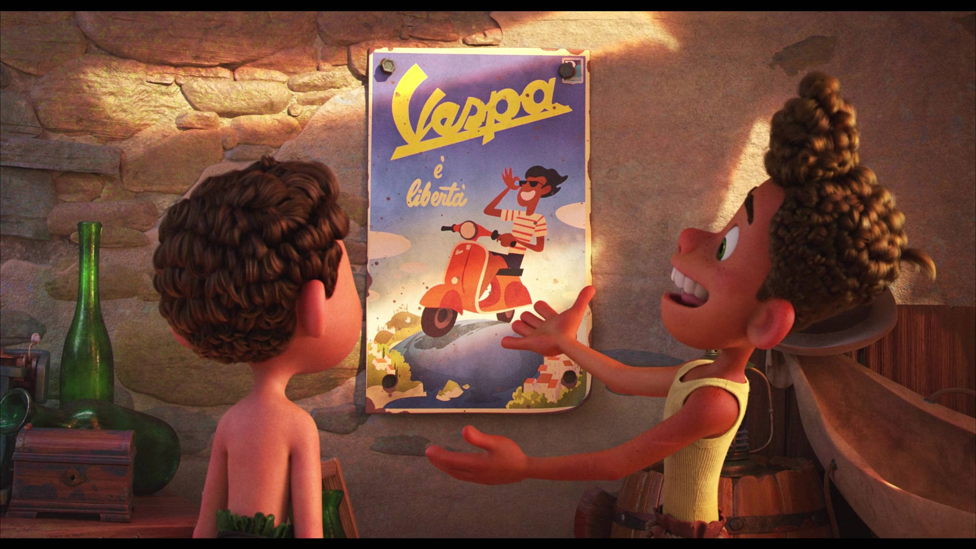 Disney Luca Vespa Poster Scene