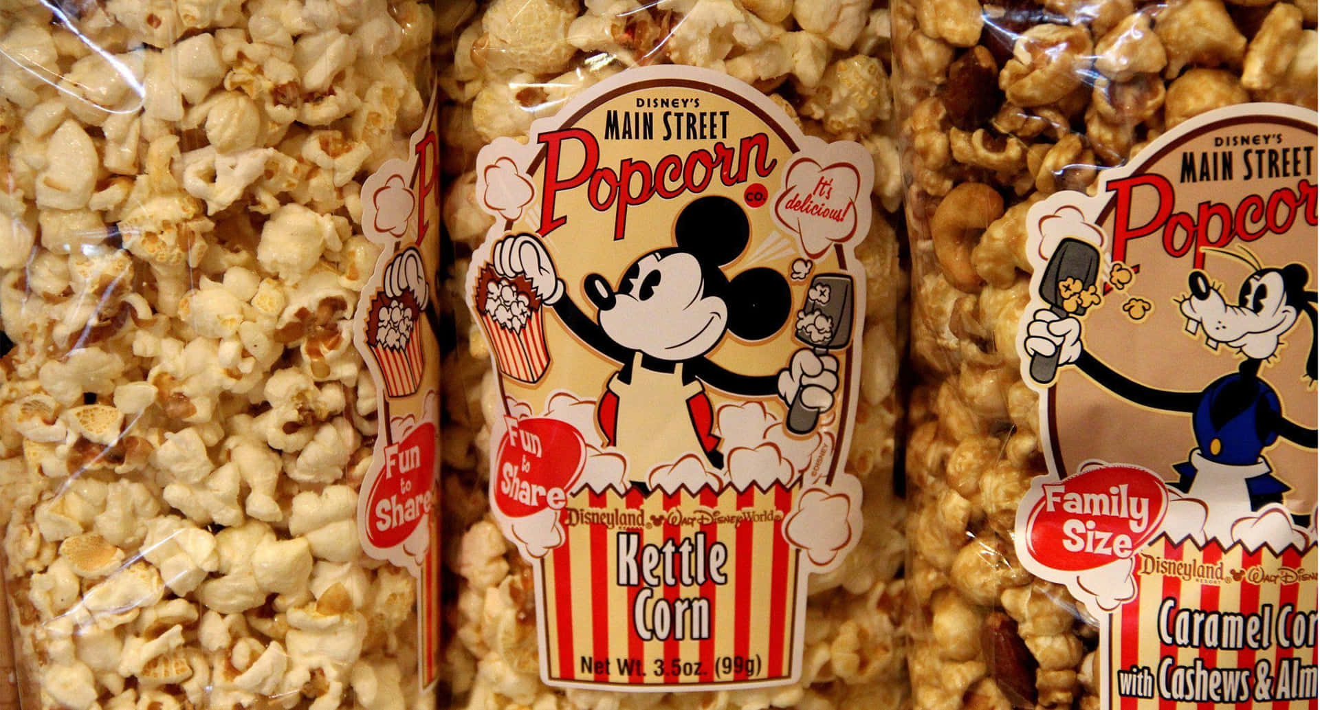 Disney Main Street Popcorn Pakketten Achtergrond