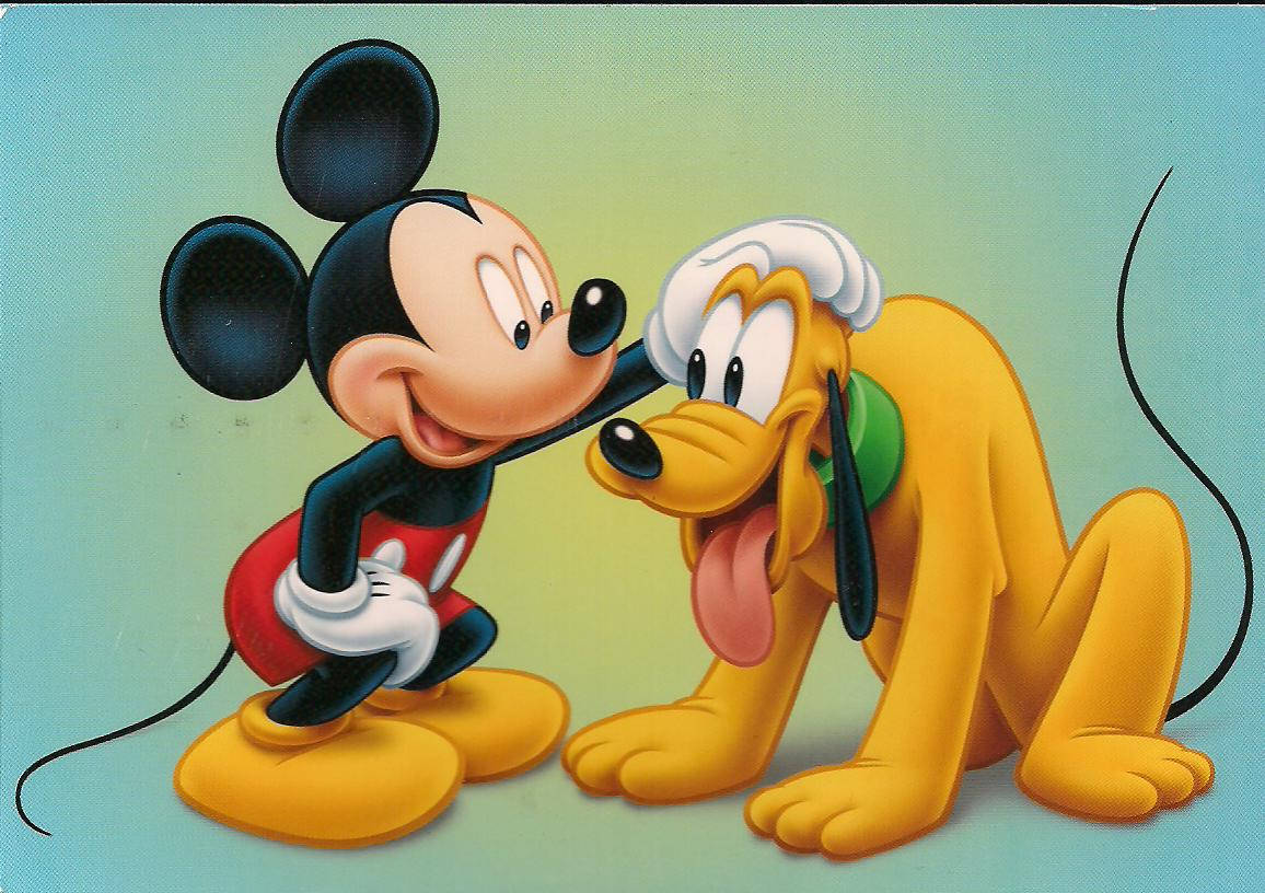 Disneymickey Får Sällskap Av Sin Trogna Vän Pluto På Din Datorskärm Eller Mobil Bakgrund. Wallpaper