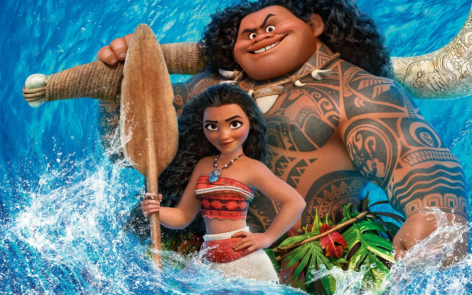 Disney Moana And Maui 3d Animation Wallpaper