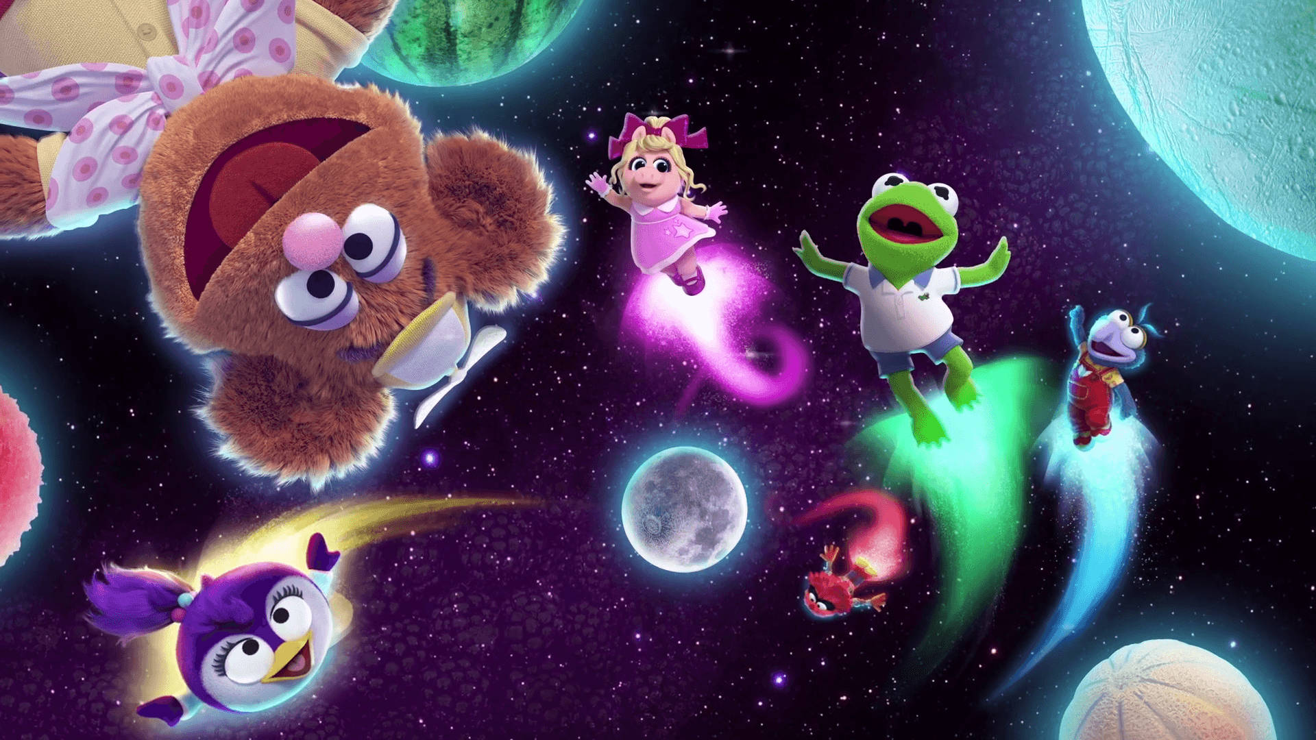 Disney Muppet Babies In Galaxy Background