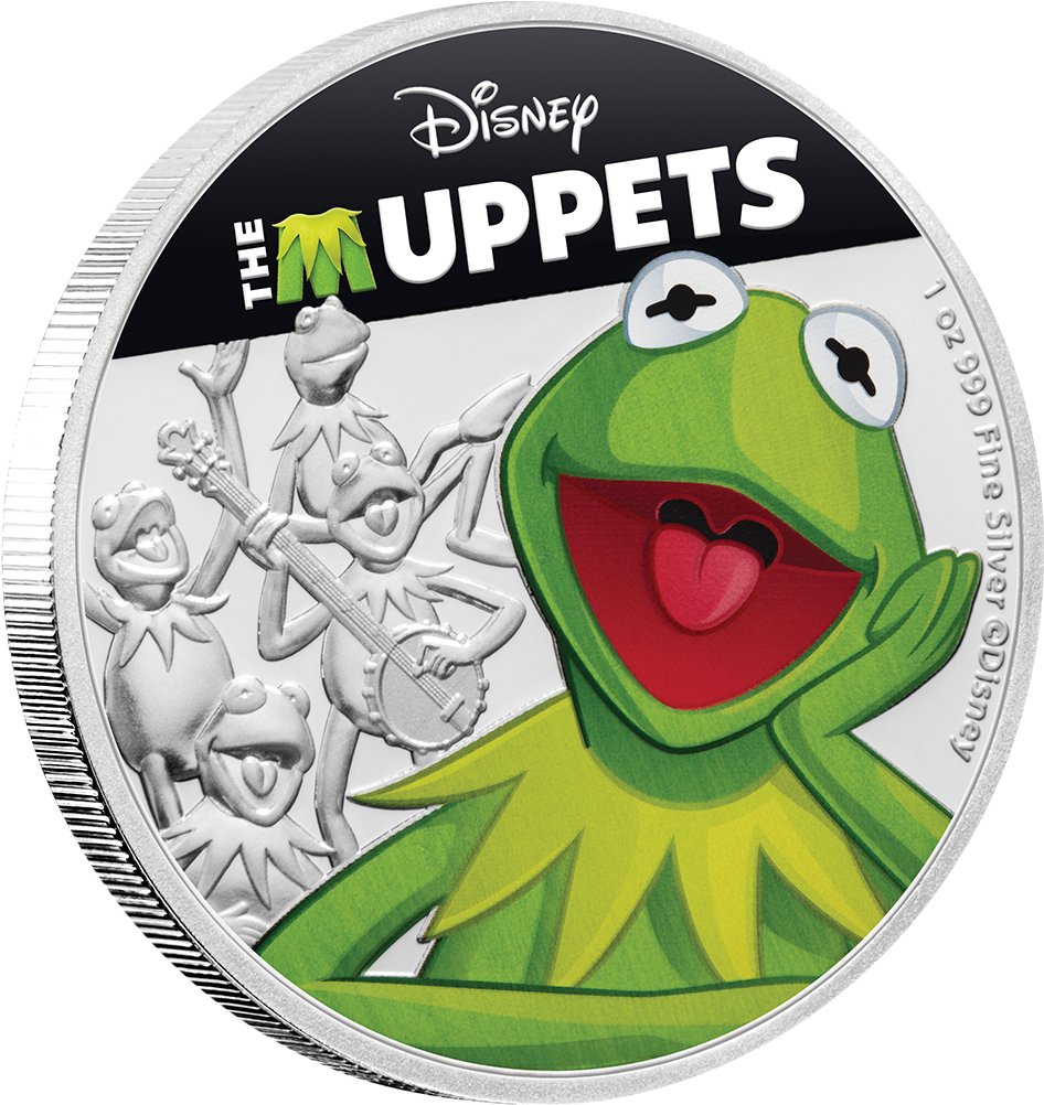 Disney Muppets Kermit Silver Coin PNG