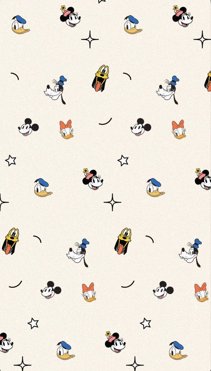Delight in the Magic of Disney with this Fun and Colorful Pattern Wallpaper