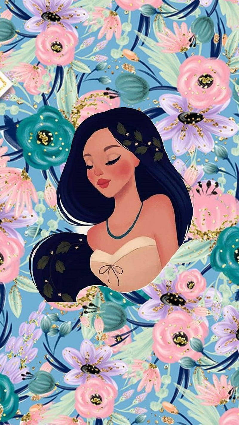 Pocahontas Disney Pattern Wallpaper