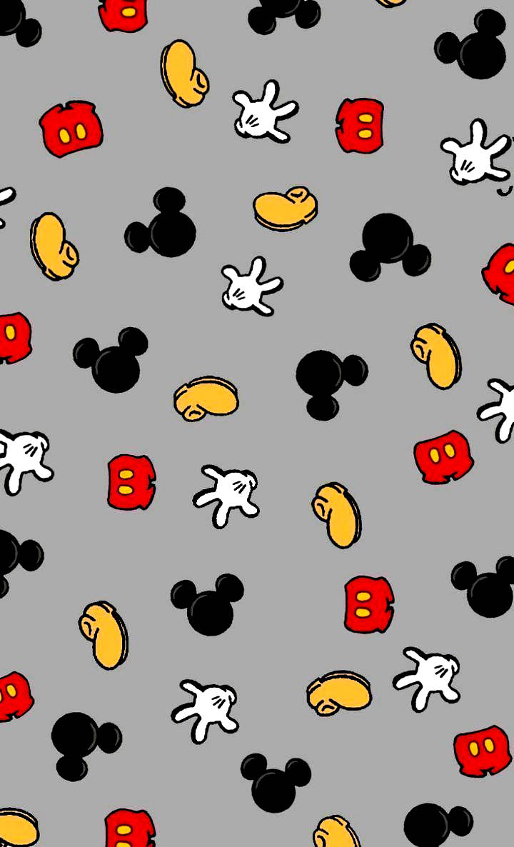 Disney Pattern With Mickey Mouse Parts Wallpaper