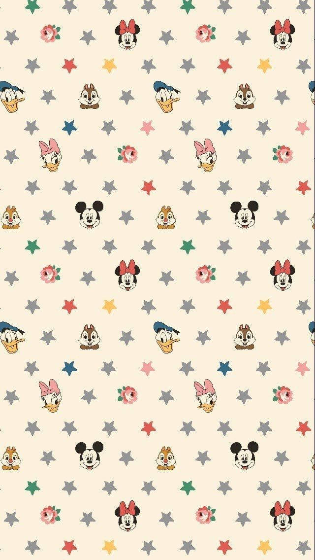 Disney Pattern With Cute Animal Characters Wallpaper