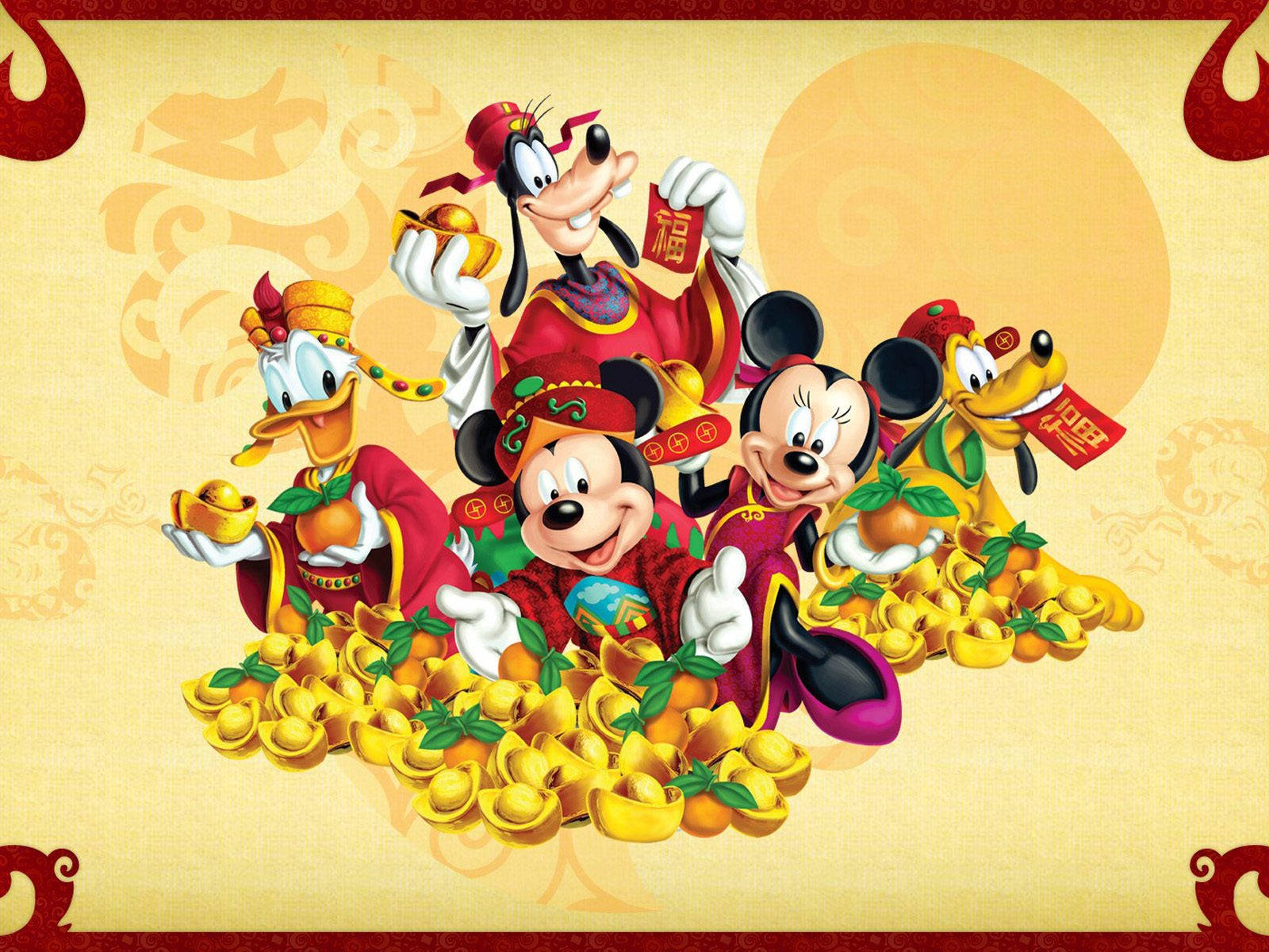 Skab som en indfødt dansk taler. Fejr Kinesisk Nytår med Disney Pluto. Wallpaper