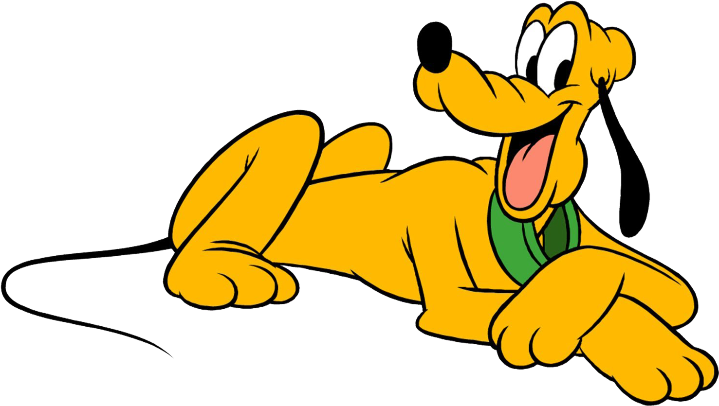 Disney Pluto Happy Lying Down PNG