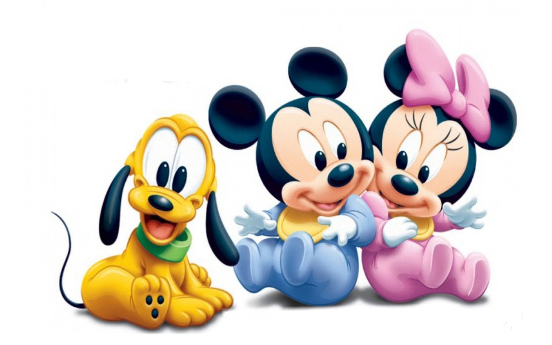 Disneypluto, Mickey Och Minnie Som Mobil- Eller Datorskärmsbakgrund. Wallpaper