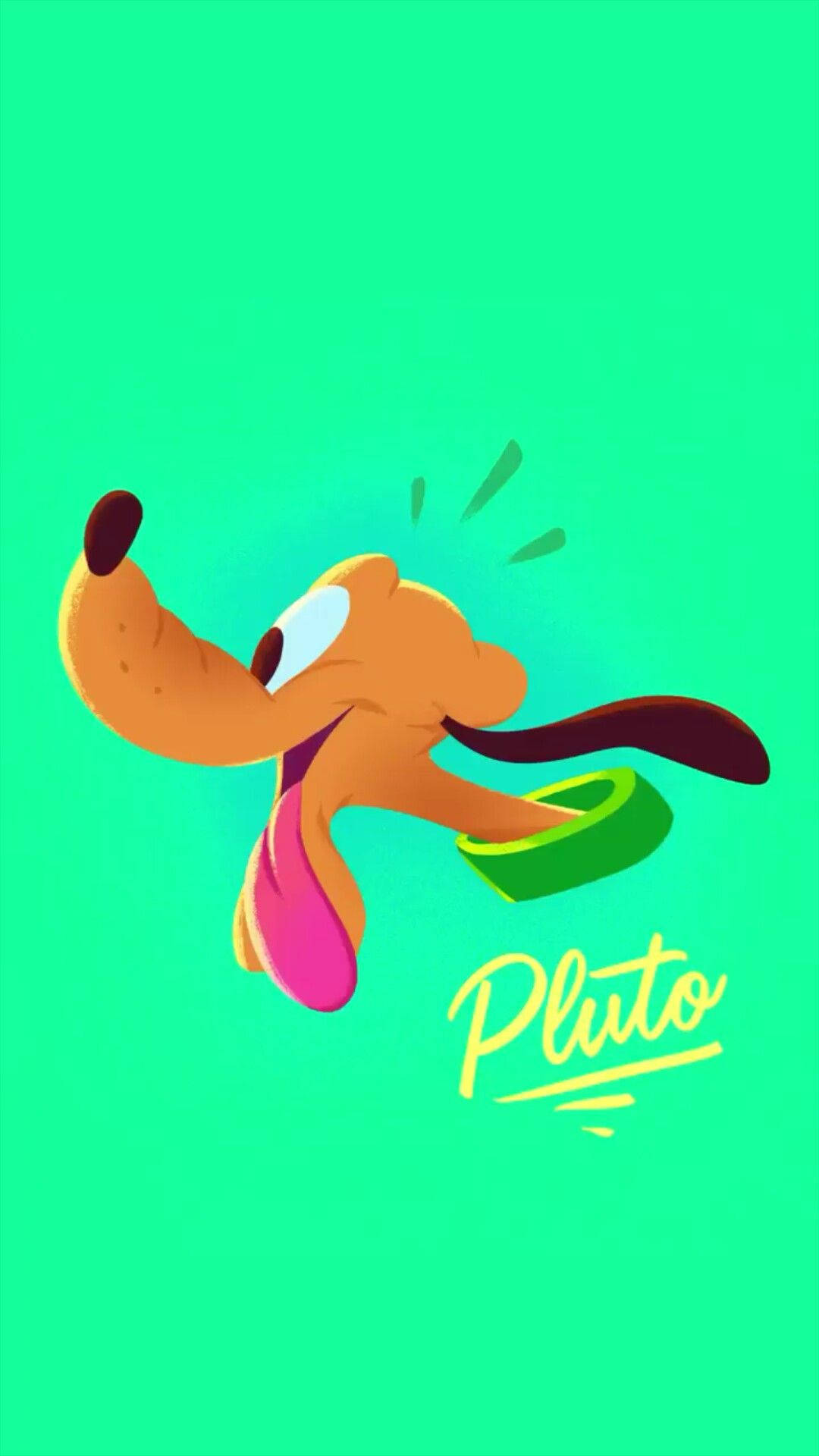 Disney Pluto Neon Grøn Wallpaper