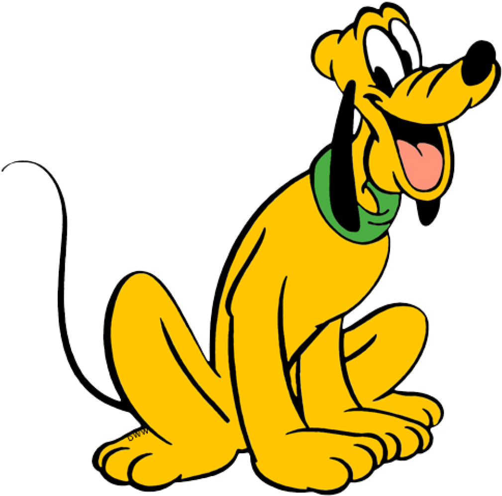 Disney Pluto Sitting Happily PNG