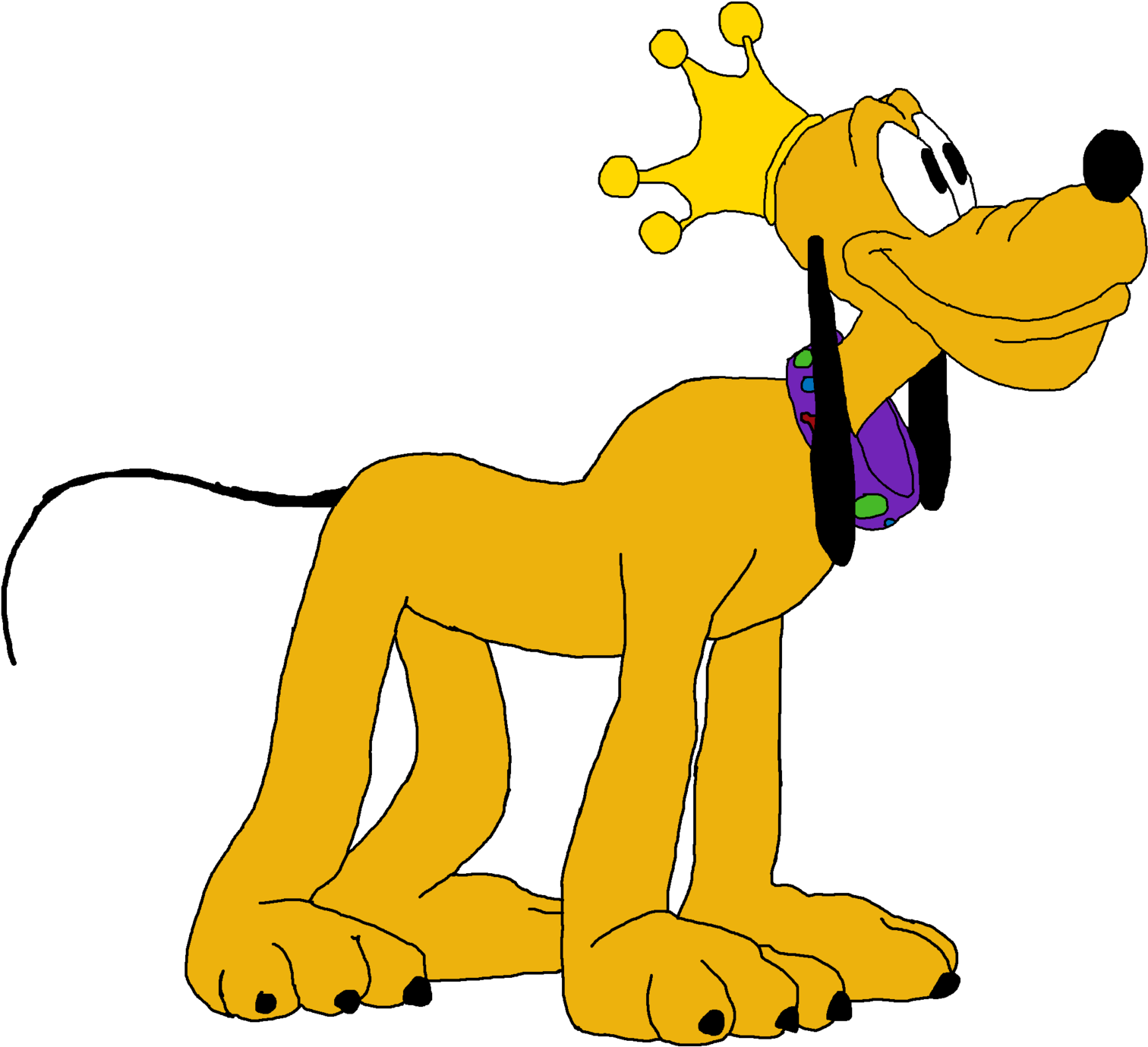 Disney Pluto Wearing Crown PNG