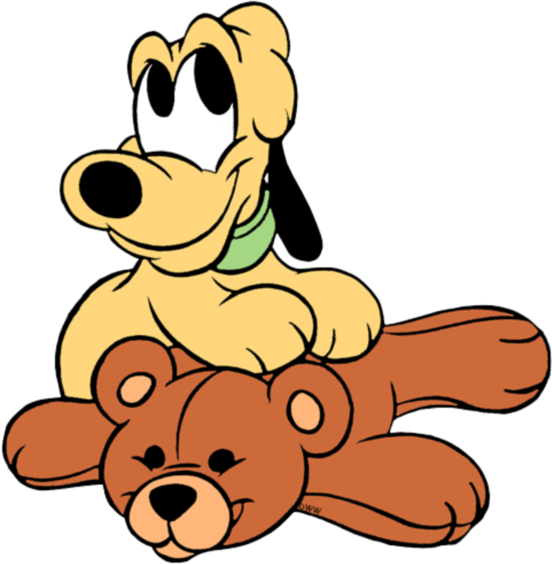 Disney Pluto With Teddy Bear PNG