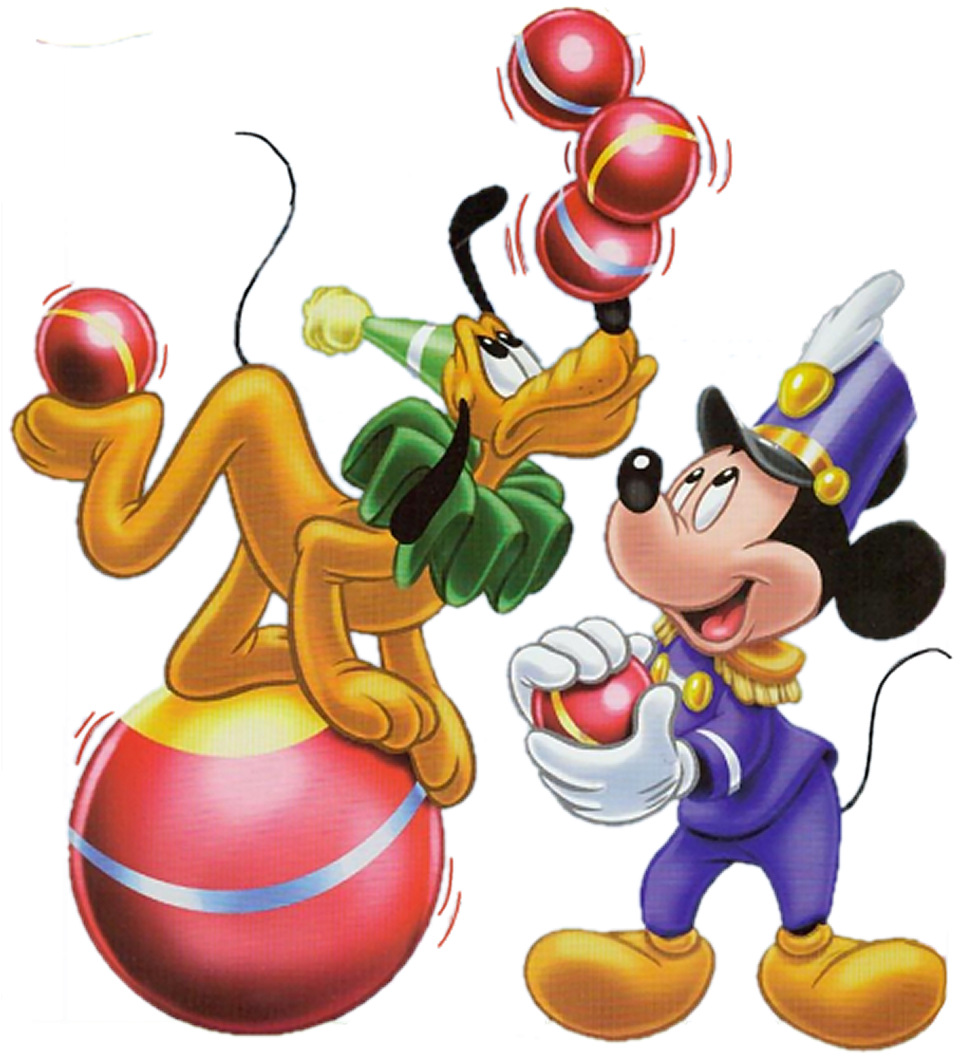 Disney Plutoand Mickey Juggling Performance PNG