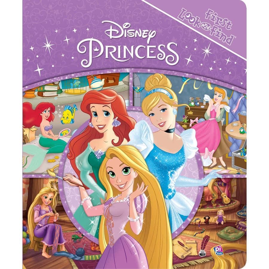 Billeder af Disneyprinsesser pryder tapetet.