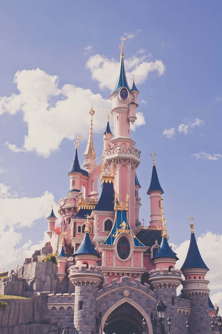 Castillode Las Princesas De Disney En Disneyland Paris. Fondo de pantalla