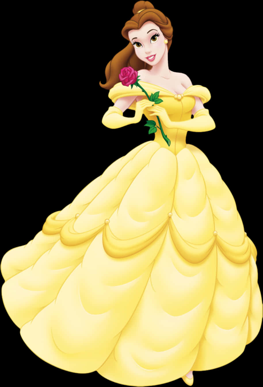 Download Disney Princess Yellow Gown Rose | Wallpapers.com