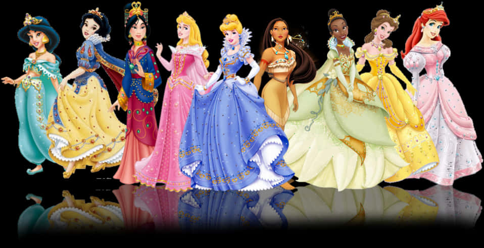 Disney Princesses Lineup PNG