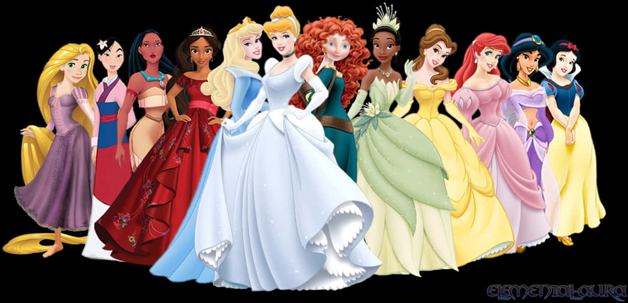 Disney Princesses Lineup PNG