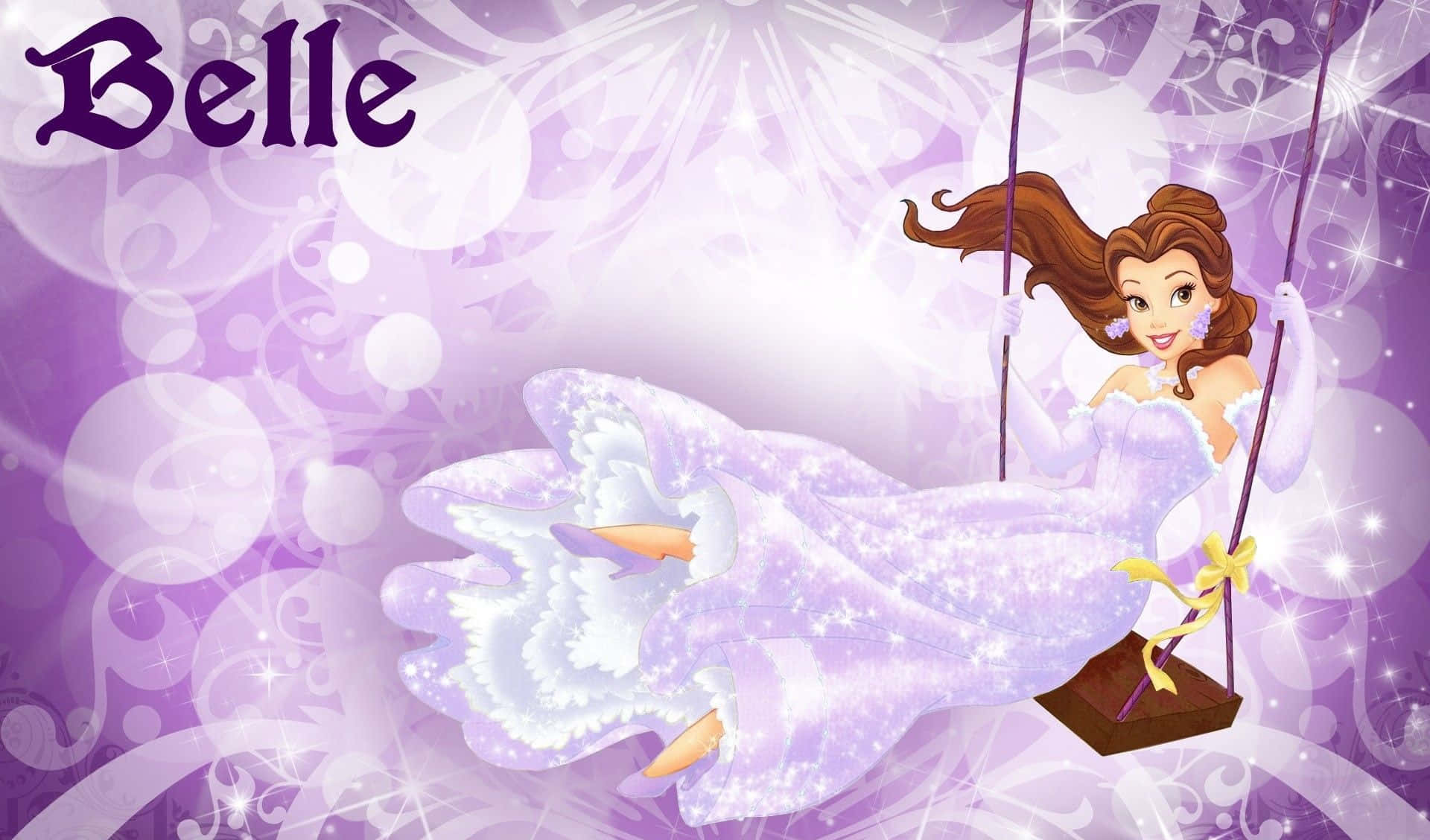 Disney Prinsesser Belle Lilla Kjole Billede Tapet
