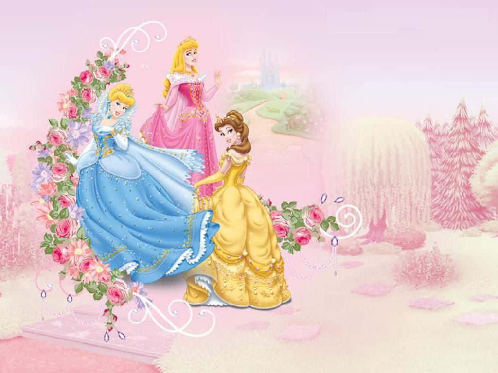 Disney Prinsesser Belle Cinderella Sove Beauty Billede Skrivebord Tapet