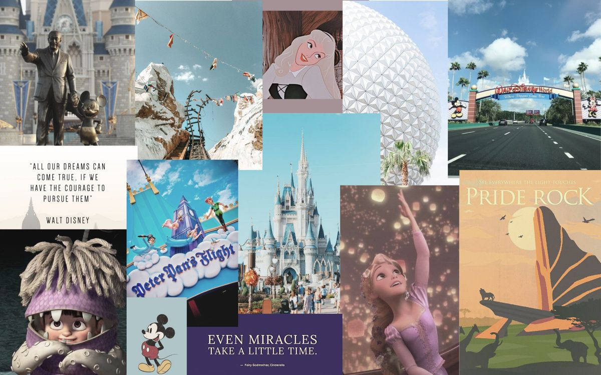 Disney's Magic In Pixels: An Aesthetic Disney-themed Desktop Wallpaper