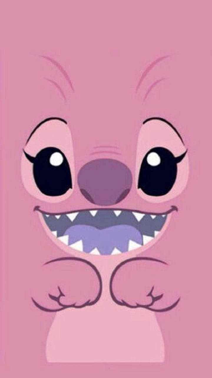 Disney Stitch Angel Pink Wallpaper