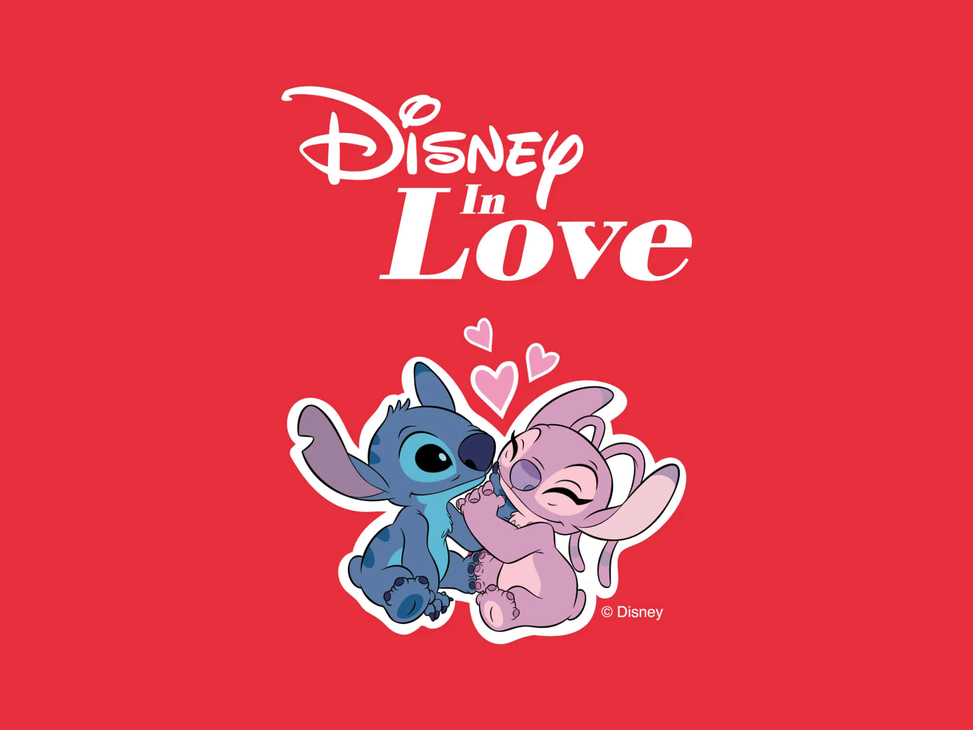 Disney Stitchand Angel In Love Wallpaper