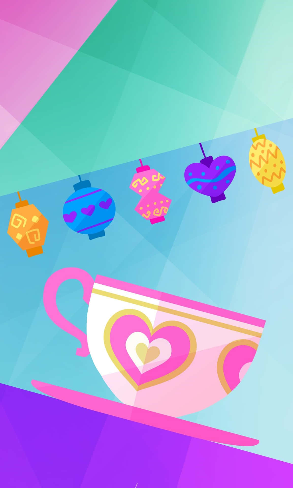 A Tea Cup With A Heart On It Wallpaper