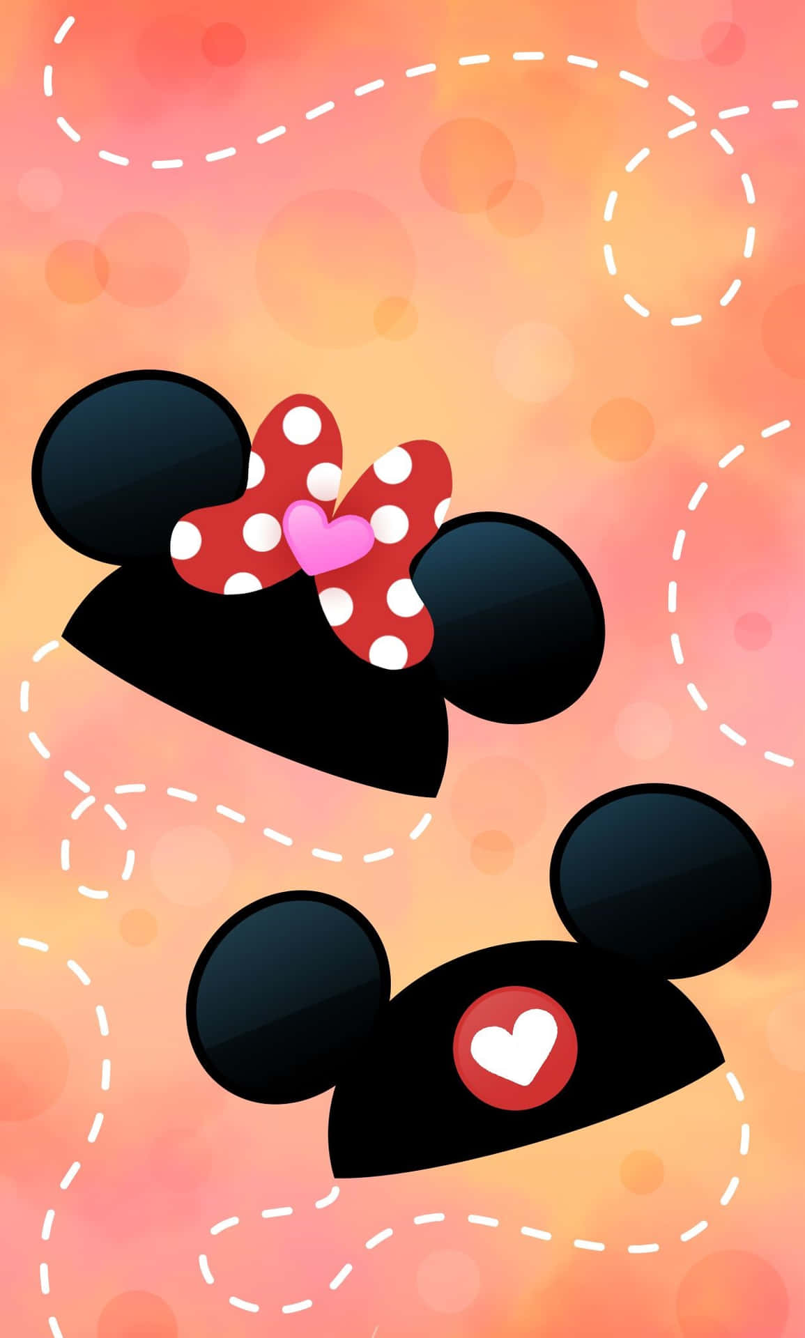 Disney Valentine Mickey Og Minnie Hats I Kærlighed Tapet Wallpaper