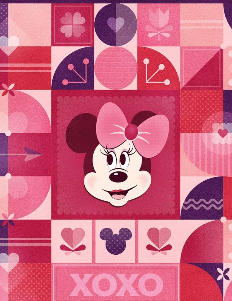 Fejr Valentins Dag med Mickey og Minnie. Wallpaper
