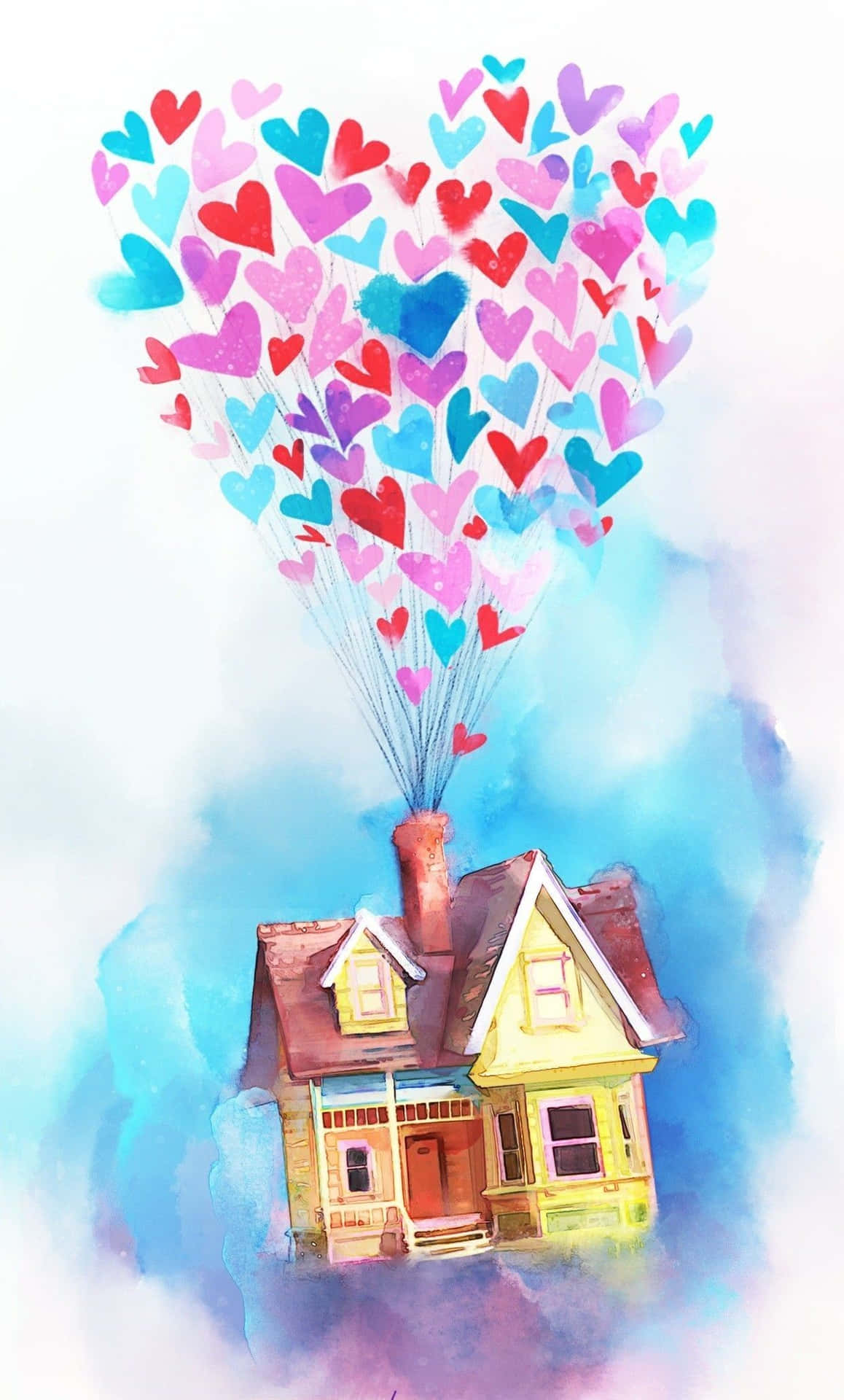 Disneyvalentine Hjärtballonger Från Filmen Up. Wallpaper